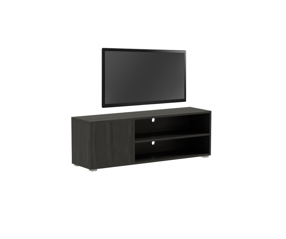 Mueble de TV en Melamina Negra 120x40x41cm - Diseño Elegante con Puerta y Estantes