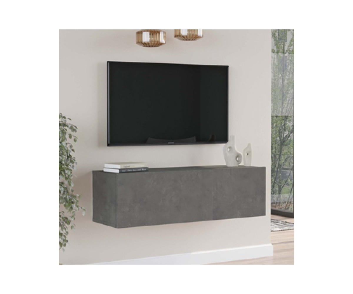 Mueble TV Moderno con Puerta en Melamina Gris Oscuro Antiguo 100x31.5x29.6cm - Diseño Elegante para Salón.