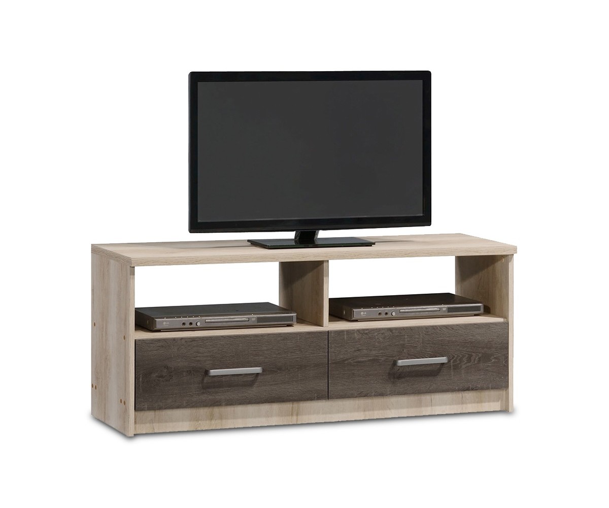 Mueble TV Castillo-Toro con Estantes y 2 Puertas - Color Roble Claro 120x39.5x50 cm - Elegante y Práctico.